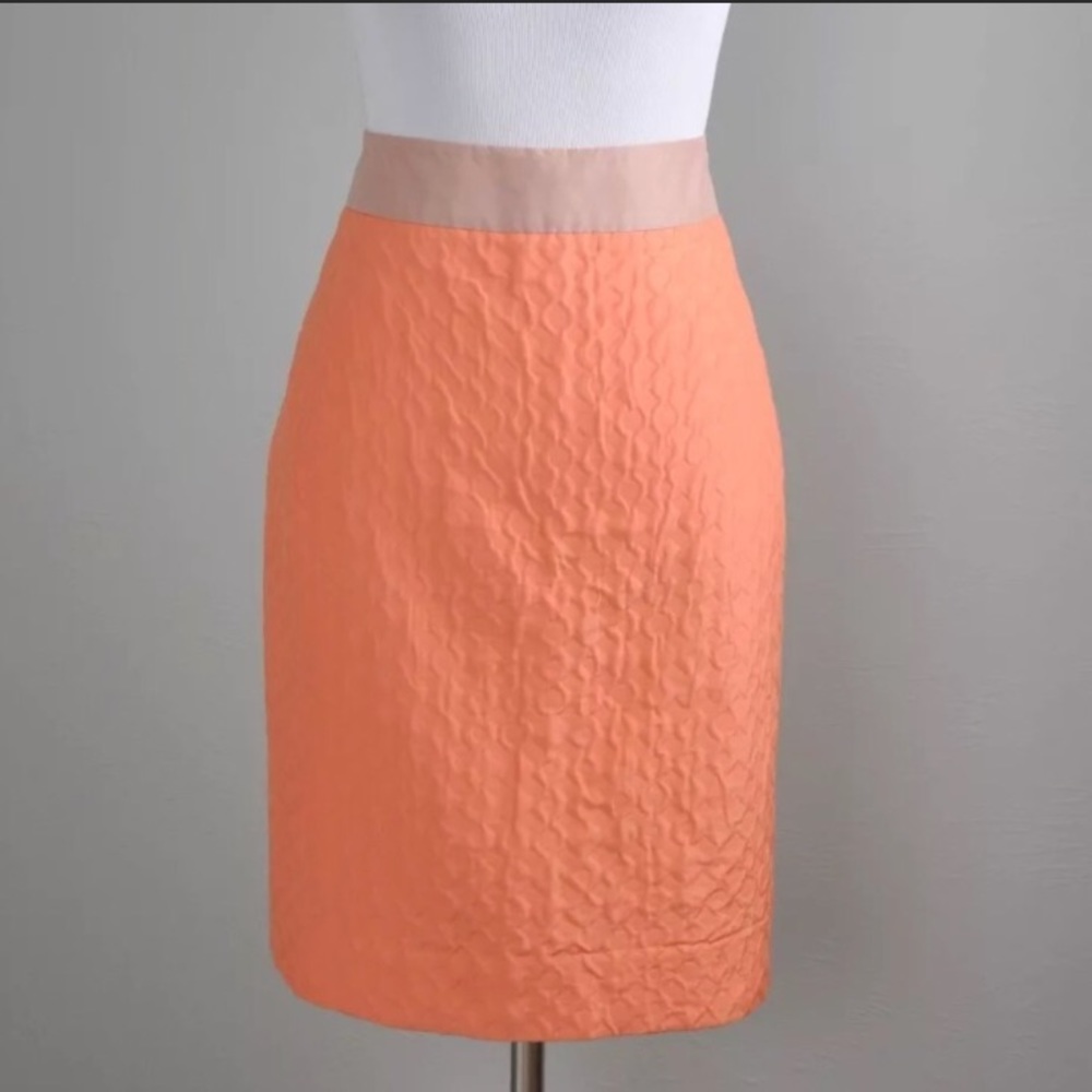 J. Crew mauve and orange pencil skirt